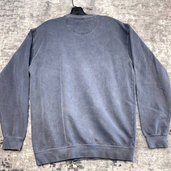 Comfort Colors Sweatshirt Small Slate Blue Wildflower Garden Graphic Pullover - Picture 2 of 3